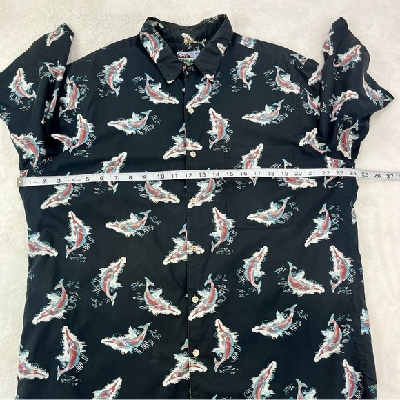 Reyn Spooner Shirt Mens Large Button Down Cotton Multi Color Marlin Fish Print - Picture 8 of 9